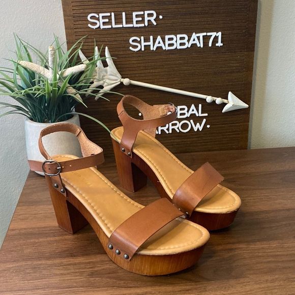 Madden Girl Shoes Maddengirl Faux Leather Wood Lifft Platform Sandals Poshmark
